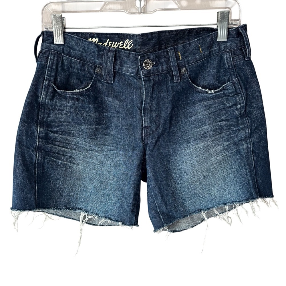 NWT Madewell Dark Wash Denim Cutoff Raw Hem Shorts SZ 25
